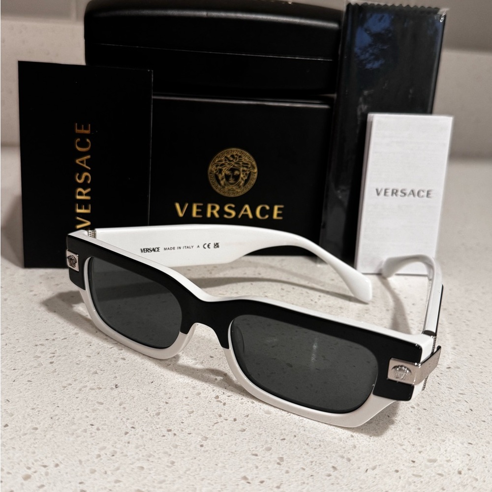 Versace Two-Tone Black and White Sunglasses